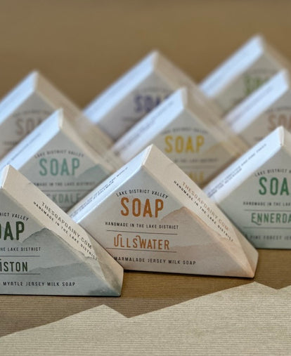 Range of triangle boxed soaps